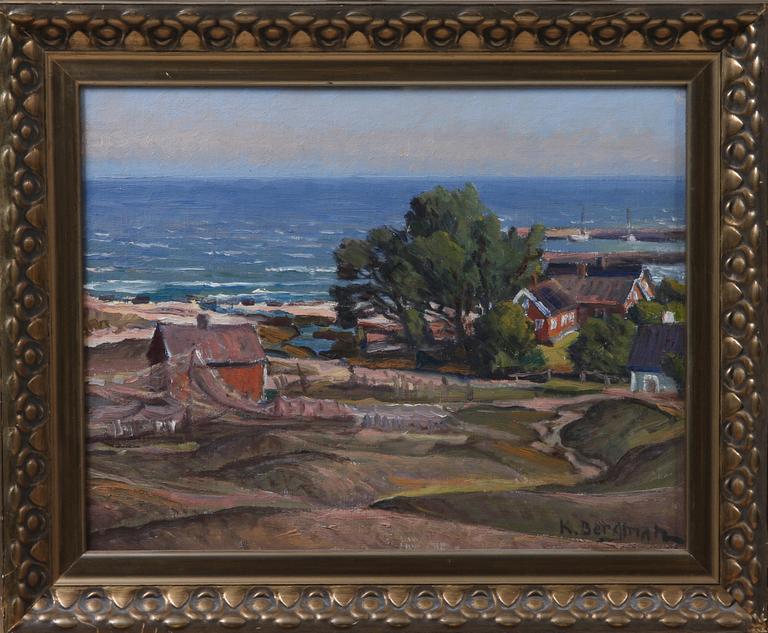 KARL BERGMAN, olja på pannå, sign.