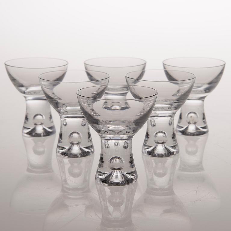 six sherry glasses, "Tapio", Iittala, the latter half of the 20th century.