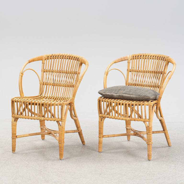 A set of eight bamboo and rattan chairs, Sika, Denmark.