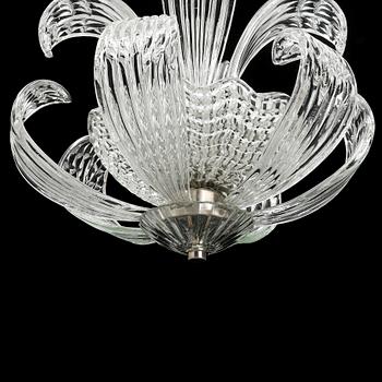 FRITZ KURTZ, a glass ceiling light, Orrefors, 1940's/50's.