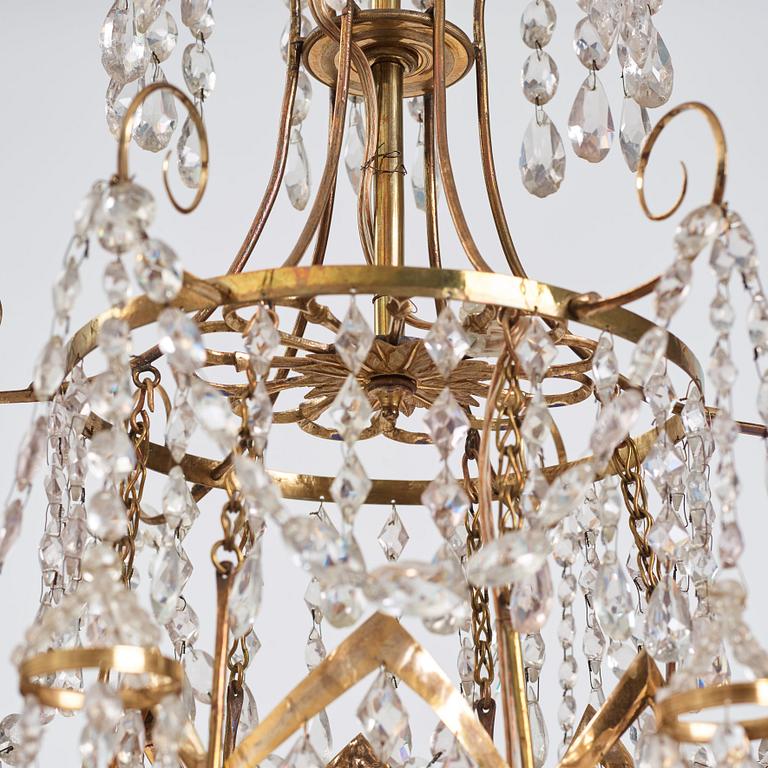 A late Gustavian seven-light chandelier, circa 1800.