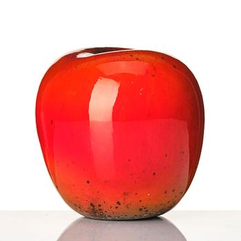 Hans Hedberg, a faience sculpture of an apple, Biot France.