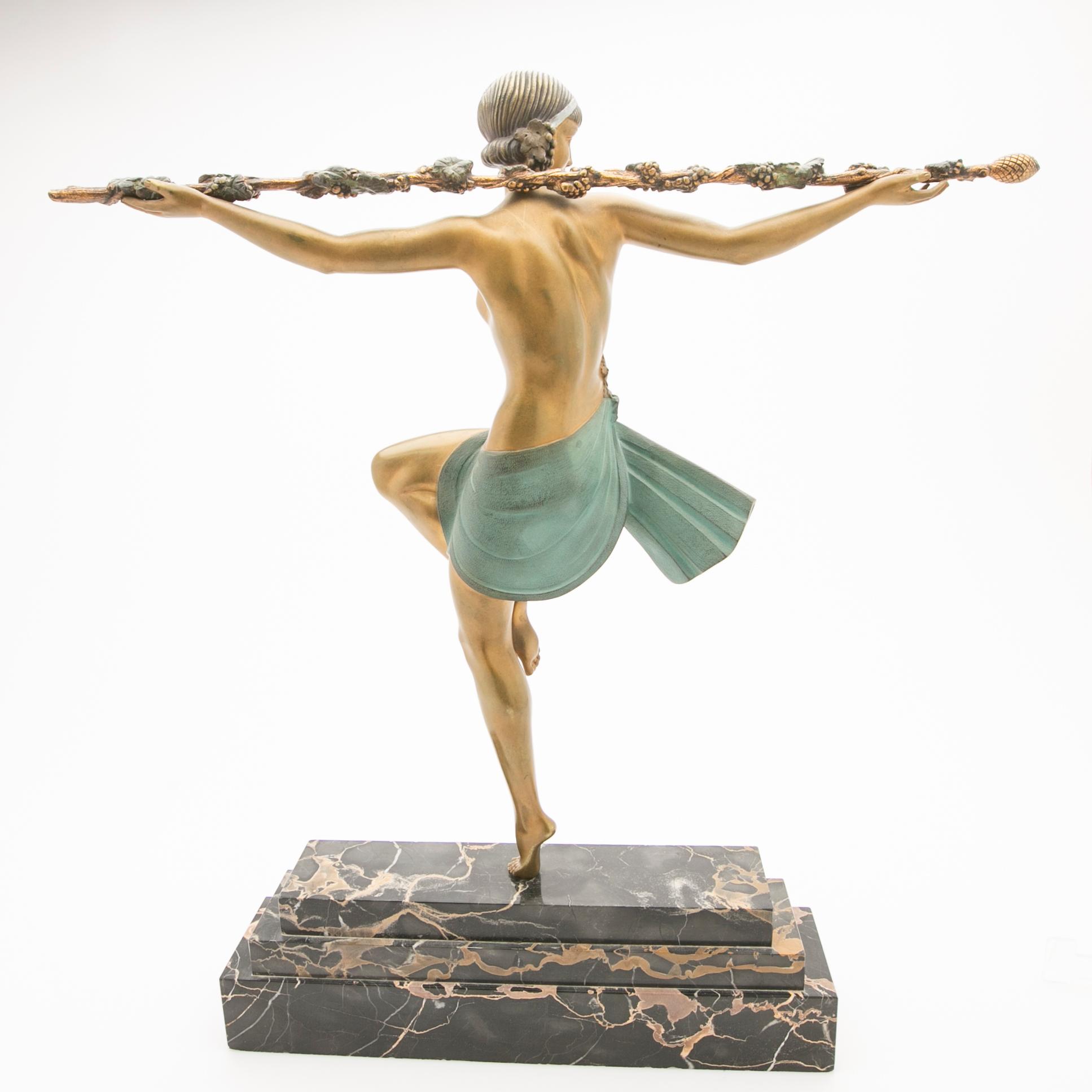 Sculpture, “La Danseuse au Thyrse”, after Pierre Le Faguays, 20th century.