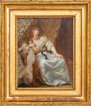 Unknown artist, an early 19th century painting on glass.