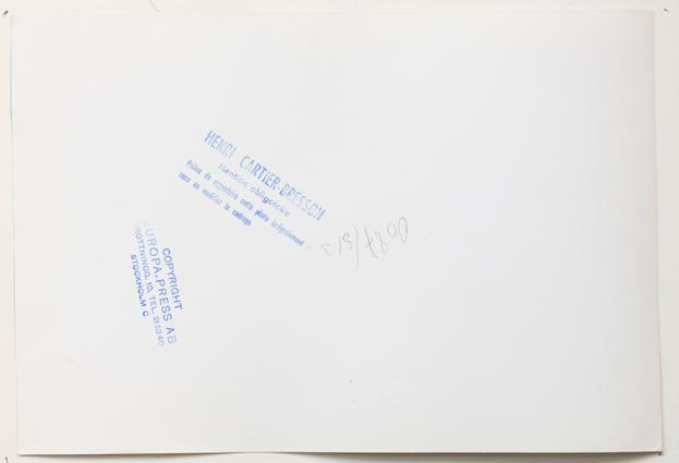 HENRI CARTIER BRESSON, gelatinsilverfotografi med fotografens stämpel samt copyrightstämpel från Europapress AB a tergo.