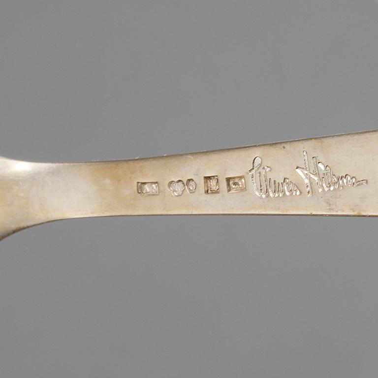 OSTRONBESTICK, 10 st, silver, Wiwen Nilsson, Lund, 1953 - 1963. Vikt 285 g.