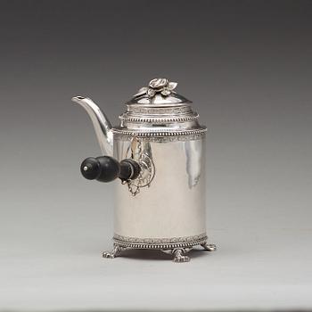 A Swedish 18th century silver coffee-pot, marks of Petter Eneroth, Stockholm 1792.