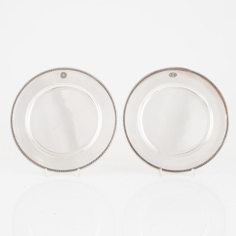 Atelier Borgila, a pair of sterling silver dishes, Stockholm 1954.