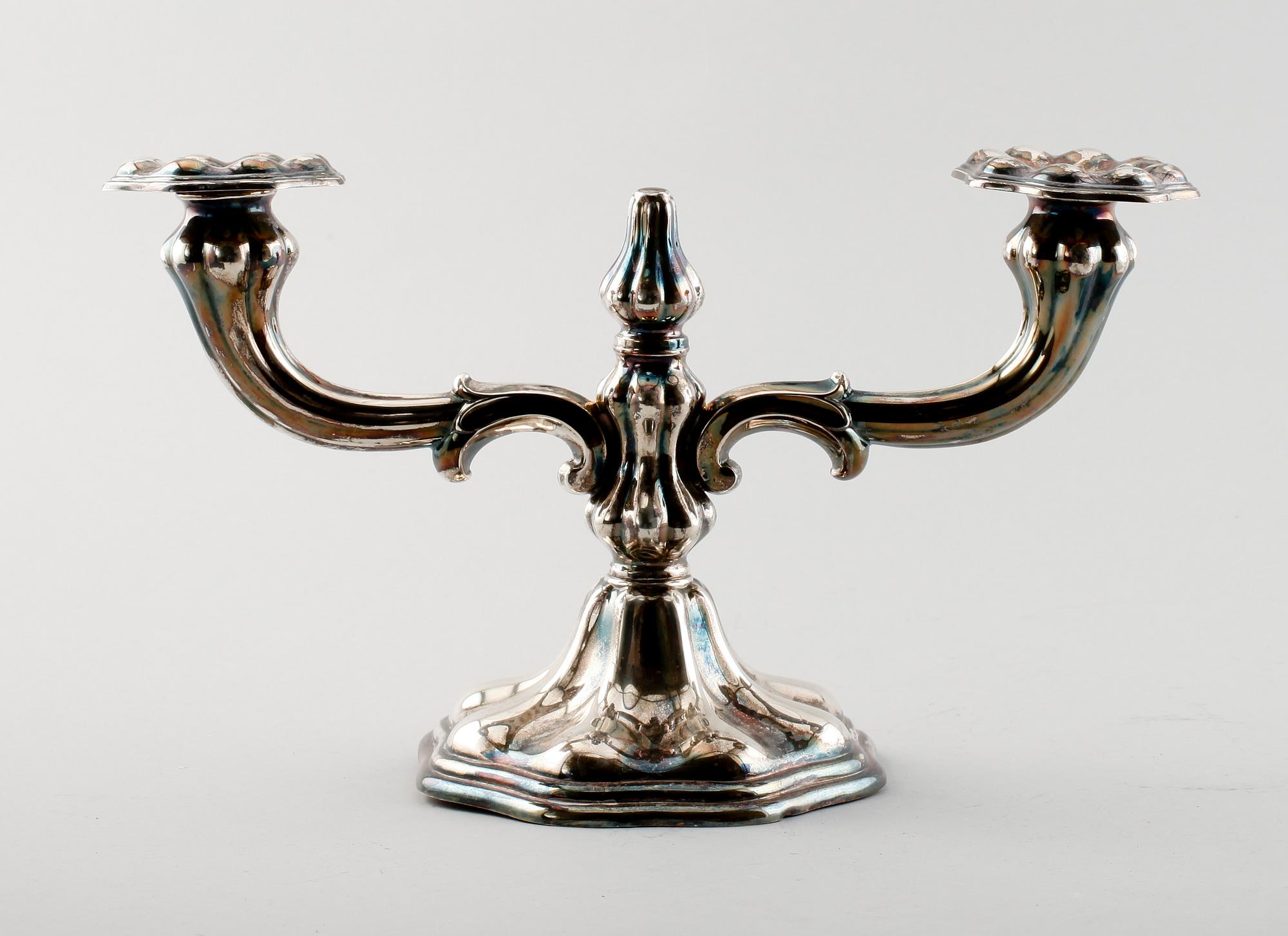 KANDELABER, silver, CG Hallberg, Stockholm 1938.