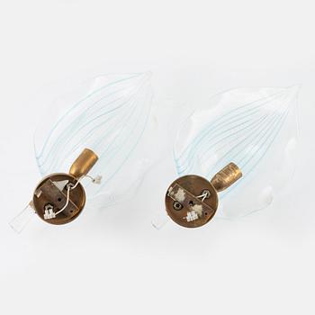 Wall lamps, a pair, Italy, around the mid-20th century.