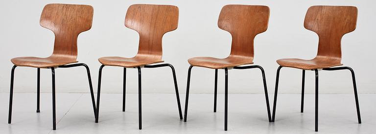 BARNSTOLAR, 4 st, modell 3103, Arne Jacobsen för Fritz Hansen, 1967-1970.