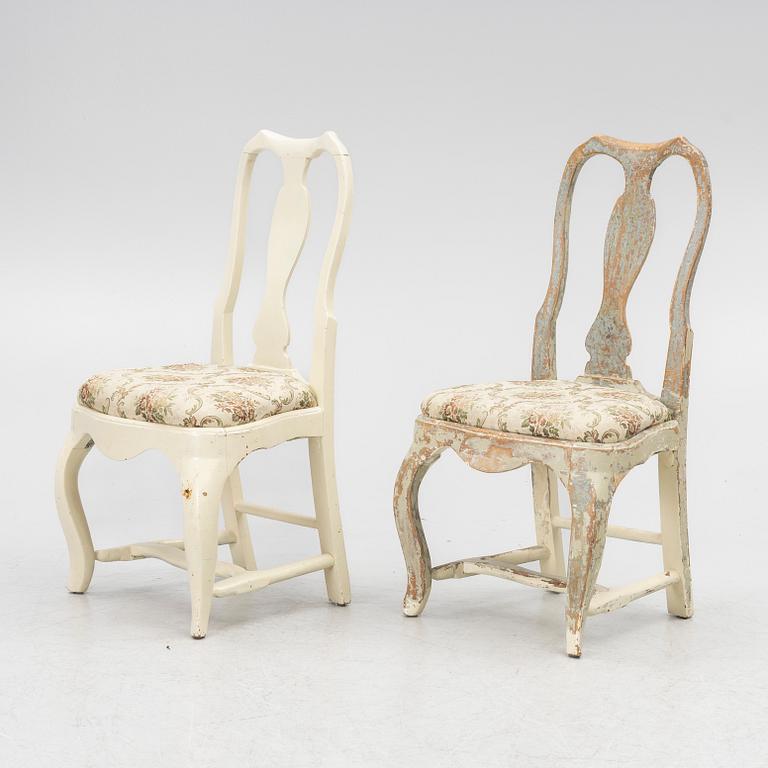 Rokoko, A pair of mid-18th century Rococo chairs.