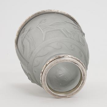 Georges de Feure, a glass and silver Art Nouveau vase, early 20th Century.