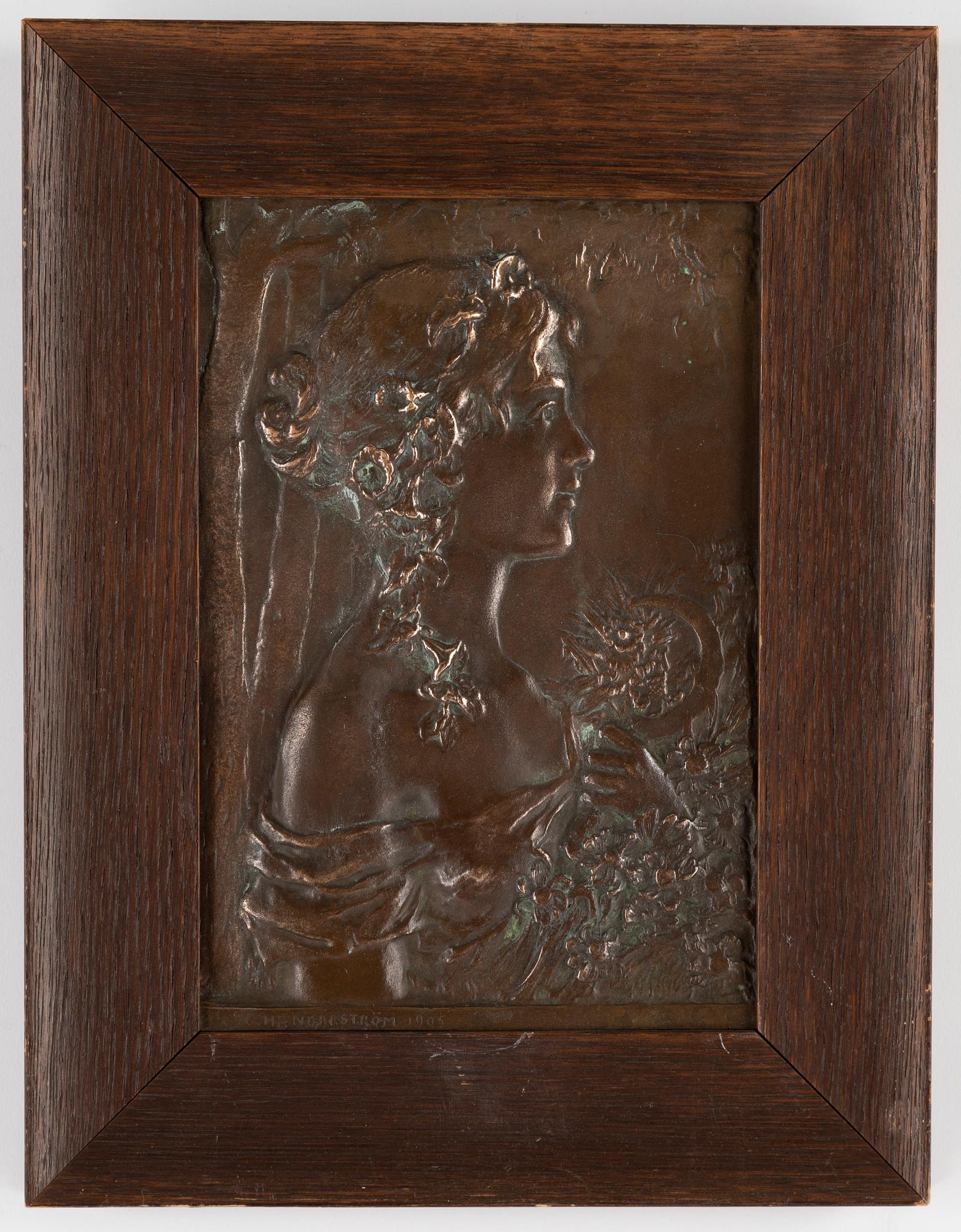 Carl Hjalmar Norrström, a bronze relief, signed and dated.