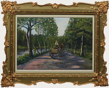 OKÄND KONSTNÄR, olja på duk. 1900-tal.