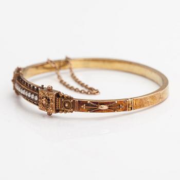 Armband, 14K guld, halvpärlor.