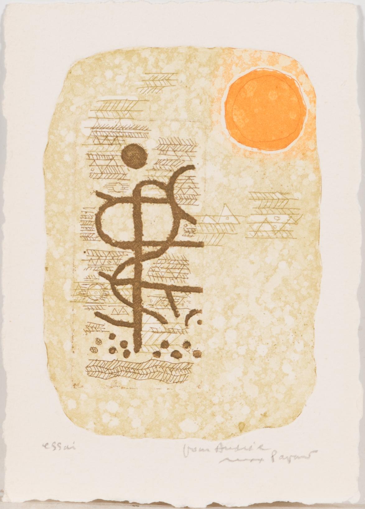Max Papart, etching in colour, 1977, signed and marked essai.