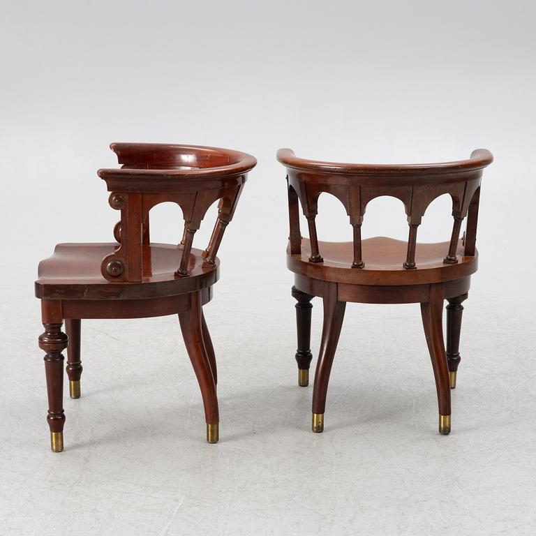 Six chairs, Nils Löfmark, Gothenburg, early 20th century.