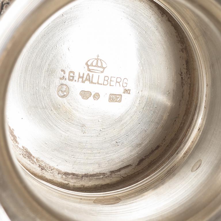 Two beakers, silver, CG Hallberg, Stockholm, 1915–16.