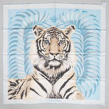 Hermès, a 'Tigre Royal Double Face' silk scarf.