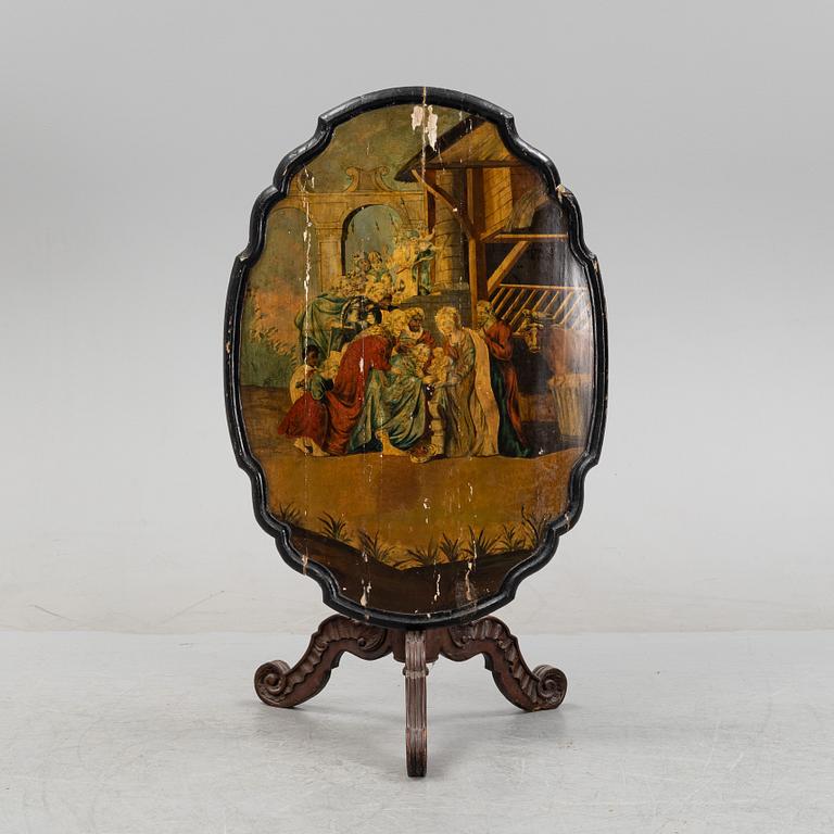 A transitional drop-leaf table, mid 18th Century.