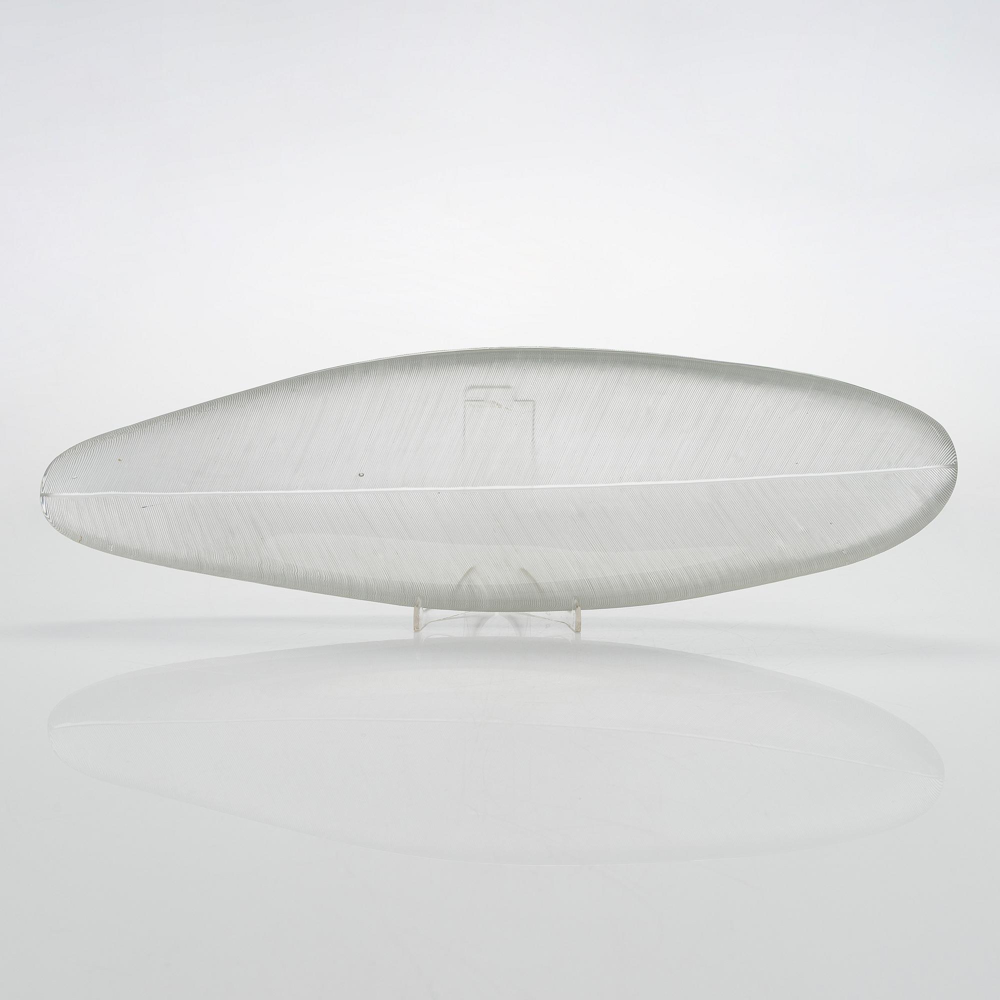 Tapio Wirkkala, a '3869' art object 'Feather' signed Tapio Wirkkala Iittala -55.