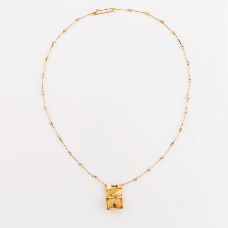 Björn Weckström, collier "Luxa", 18K guld och citrin. Lapponia 1982.