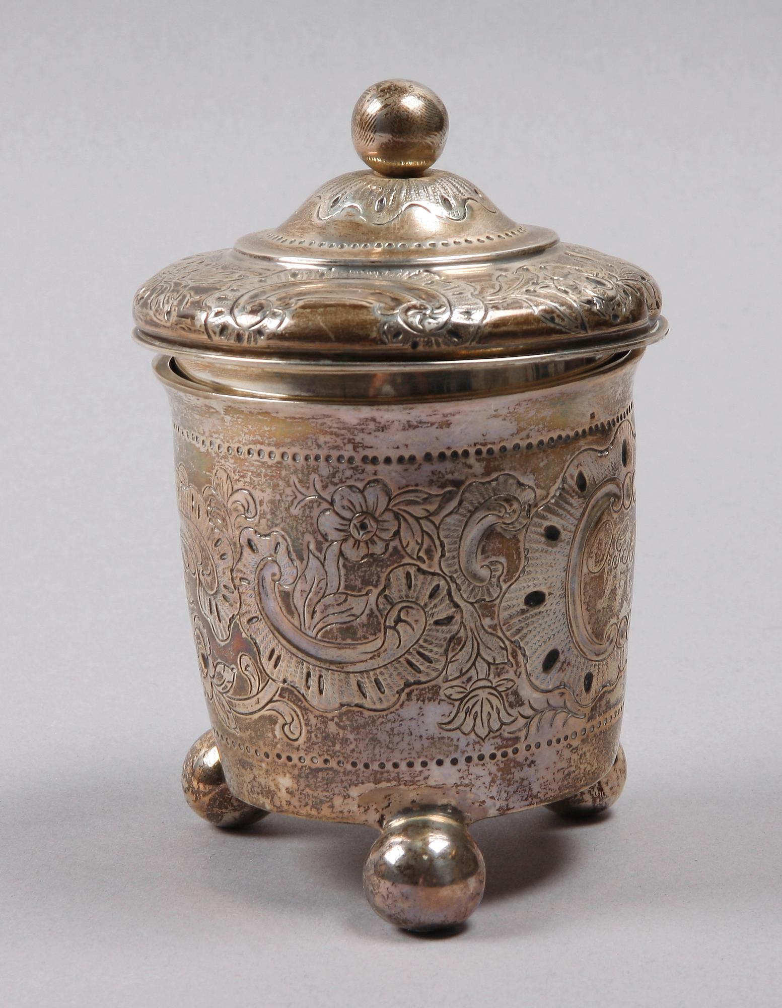 LOCKBÄGARE, silver, barockstil, 1950.
