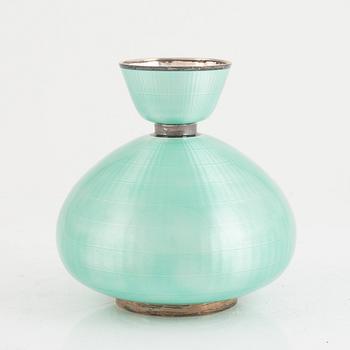 A David-Andersen vase, sterling silver with enamel, model 4033, Norway.