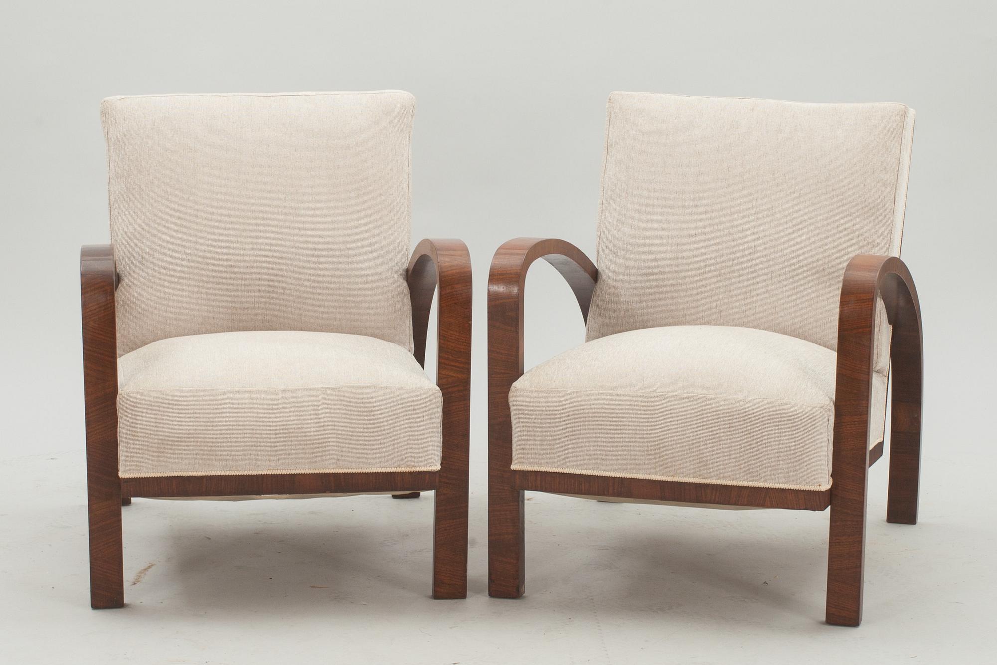 FÅTÖLJER, ett par. Art-deco, 1900-tal.