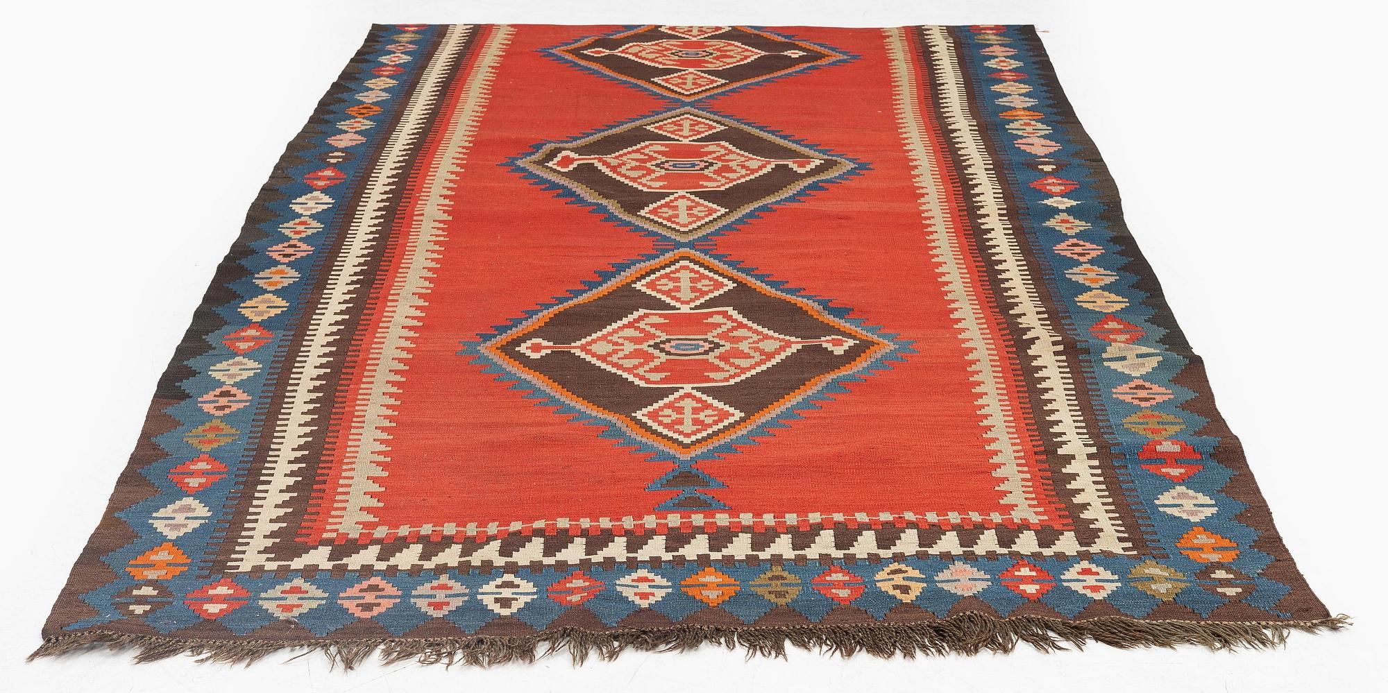 Antique Azerbaijan kilim, 303 x 158 cm.