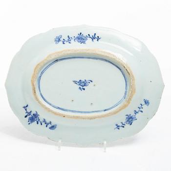 Four blue and white serving dishes, China, Qianlong (1736-95).