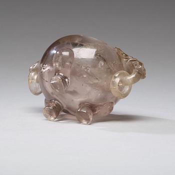 A rock chrystal censer with cover, Qing dynasty (1644-1912).
