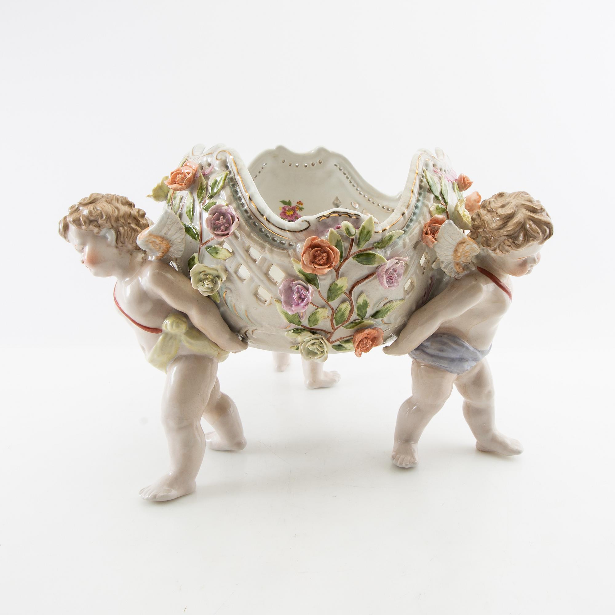 Goblet on foot Rococo style Germany mid 20th century porcelain.