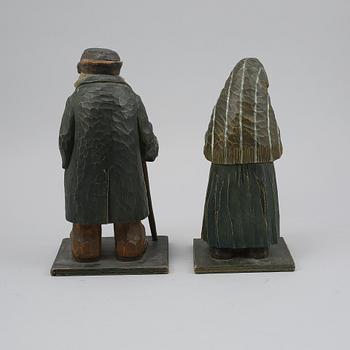 HERMAN ROSELL, 2 st, träskulpturer, signerade och daterade 1928.