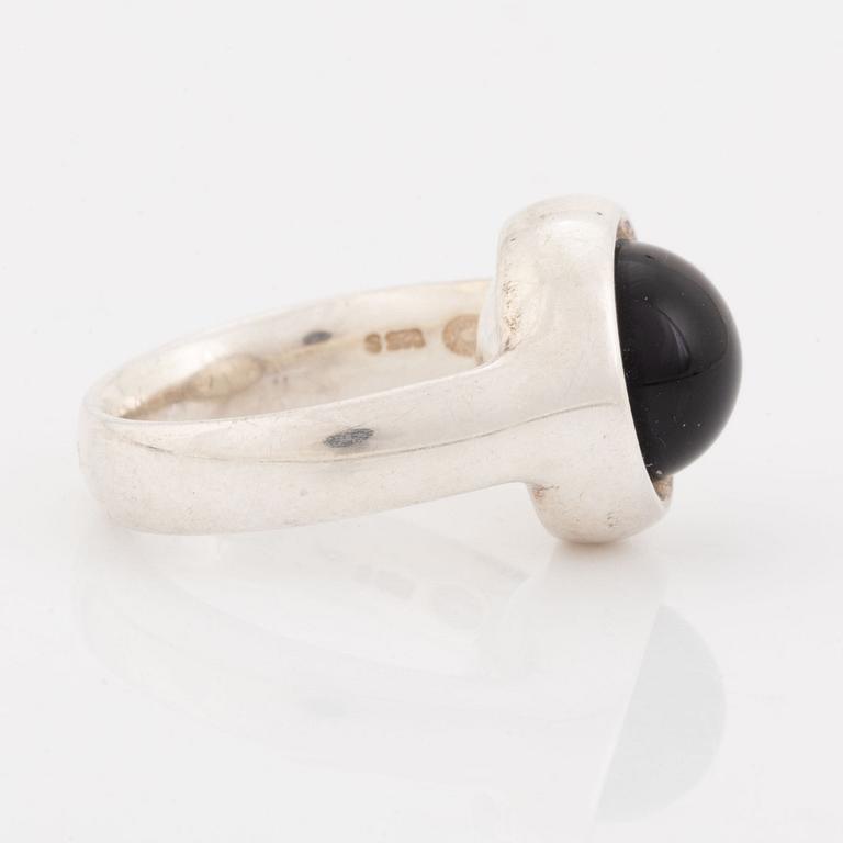 Georg Jensen, Regitze Overgaard, ring, silver och svart sten.