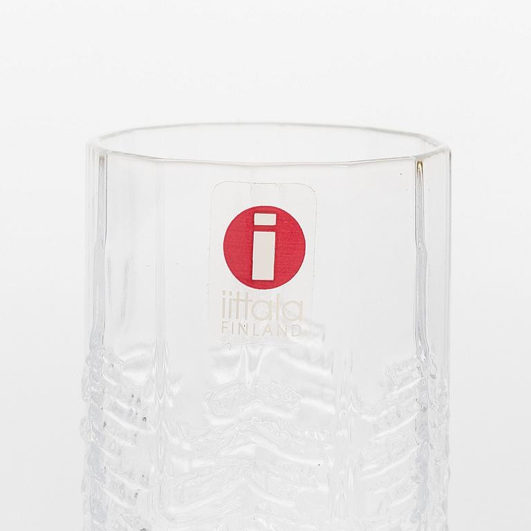 Jorma Vennola, snapsilaseja, 4 kpl, "Kuusi"-sarja, alkuperäisessä puukotelossa, Iittala. 1980-luku.