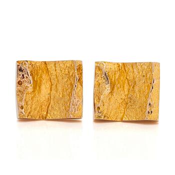 Björn Weckström, manschettknappar "Raviner", 14K guld. Lapponia 1970.