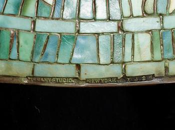 A Tiffany Studios Art Nouveau 'Daffodils' bronze base table lamp, New York circa 1910-15.