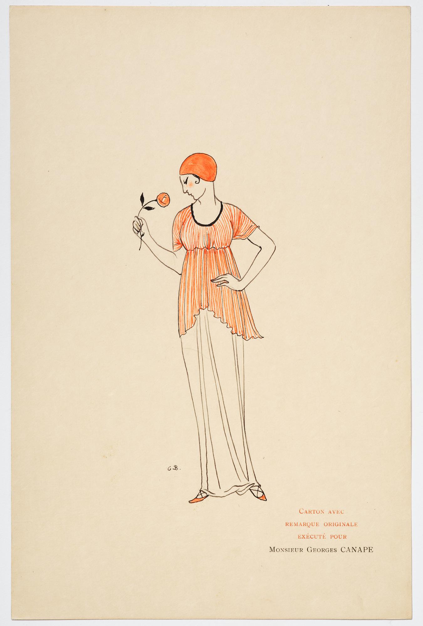 George Barbier, mapp med originalteckning och planscher, "Modes et Manières d'Aujourd'Hui (3e Année)", Frankrike, 1914.