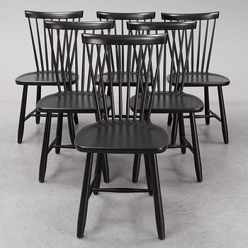 CARL MALMSTEN, six 'Lilla Åland' chairs, Stolab 2014.