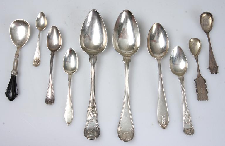 PARTI SILVERBESTICK, 71 delar, 1800/1900-TAL.