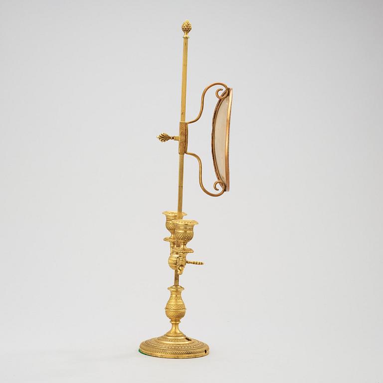 A Russian Empire 1820/30's gilt bronze table lamp.