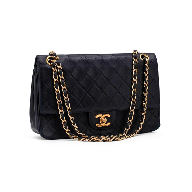 CHANEL, a blue leather "Flap Bag".