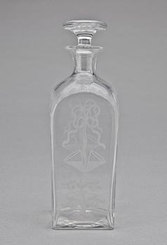 KARAFF MED PROPP, glas, Elme Glasbruk, Bacchus, 1920/30-tal.