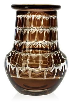 An Ingeborg Lundin 'ariel' glass vase, Orrefors 1964.