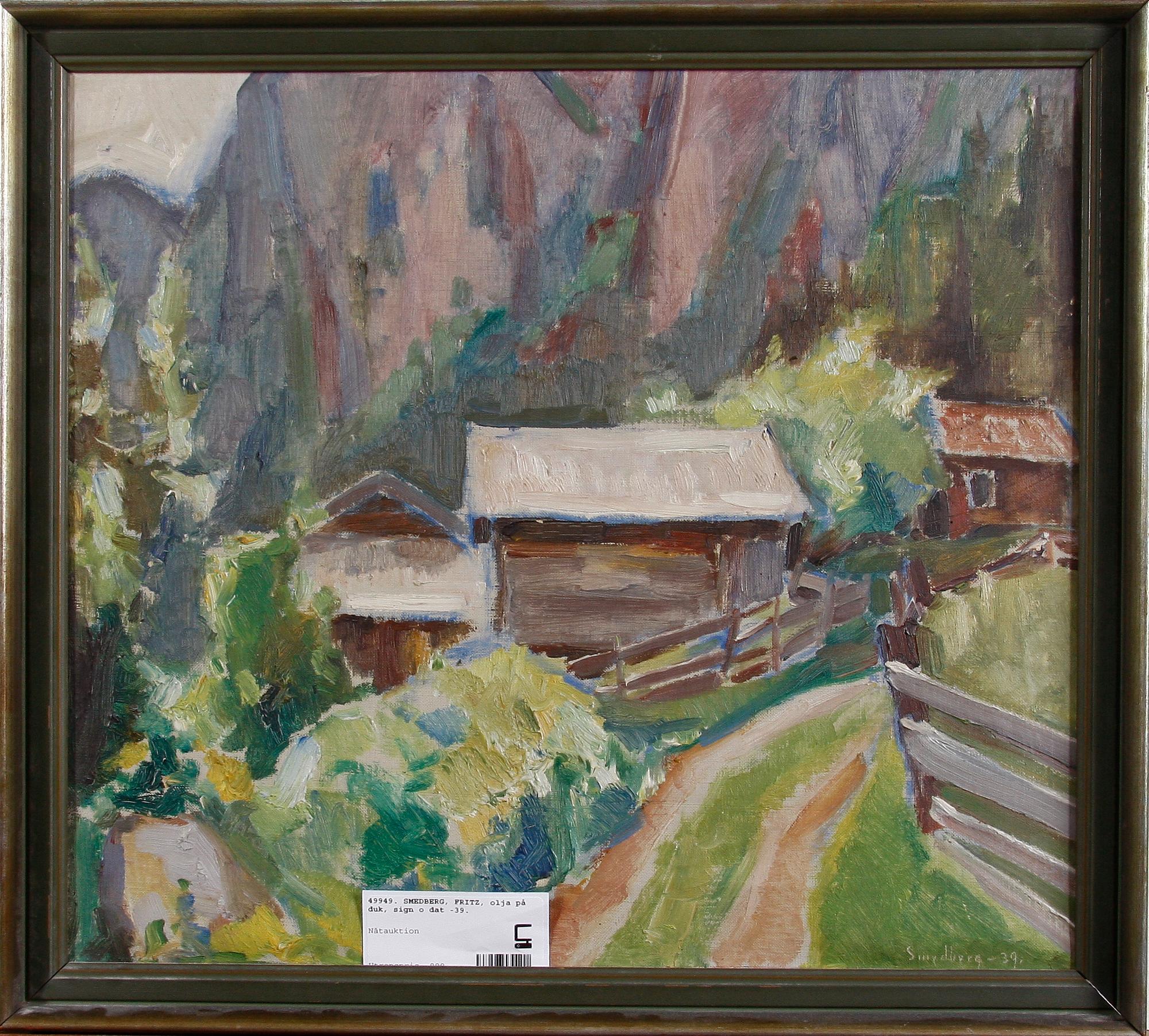 SMEDBERG, FRITZ, olja på duk, sign o dat -39.