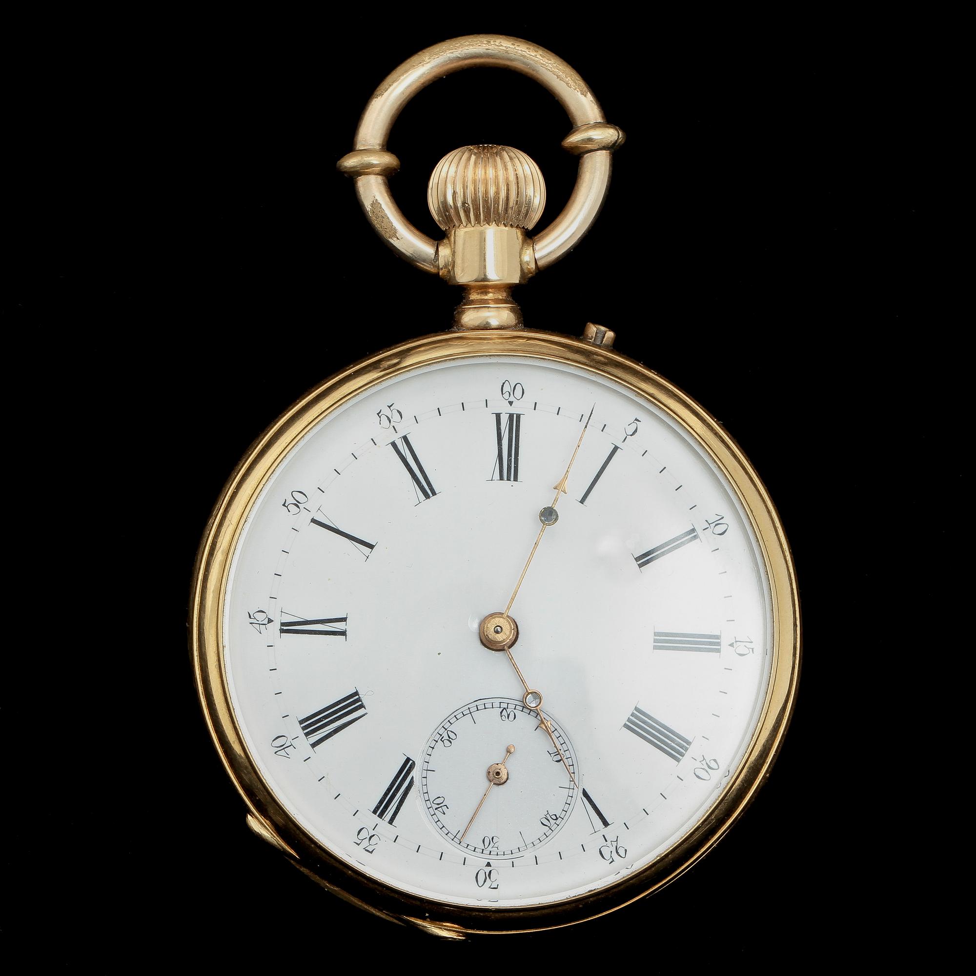 HERRFICKUR, 18k guld, Remontoire, Genève. Vikt 78 g.