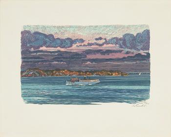 Roland Svensson, lithograph in colours, signed and numbered 123/310.
