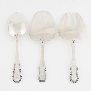 Georg Jensen, three silver serving utensils, Copenhagen circa 1930.